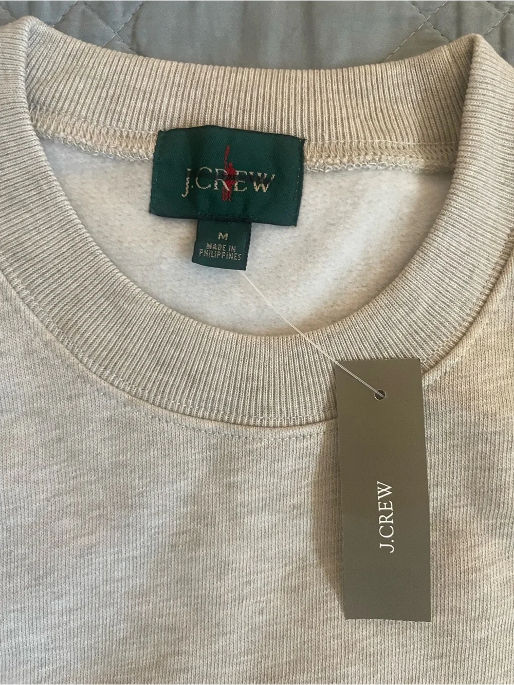 J. CREW '83 fleece sweatshirt with flag embroidery Heather Ecru Size M $98 CR210 - Picture 8 of 9